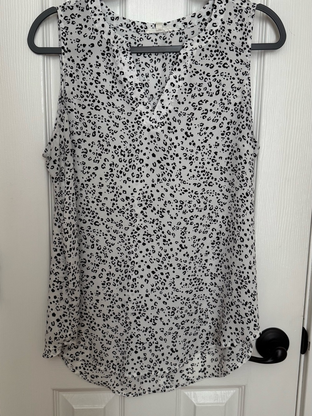 Maurices Black and White Leopard Print V-Neck Sleeveless Camisole